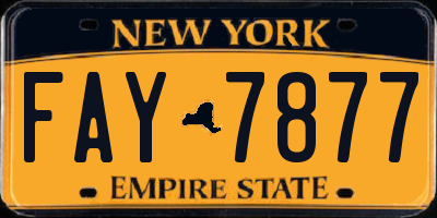 NY license plate FAY7877