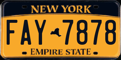 NY license plate FAY7878