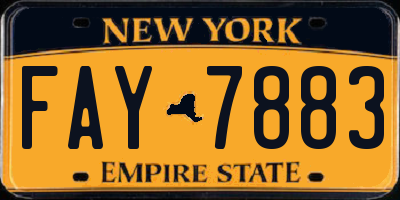NY license plate FAY7883