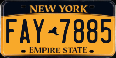 NY license plate FAY7885