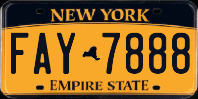NY license plate FAY7888