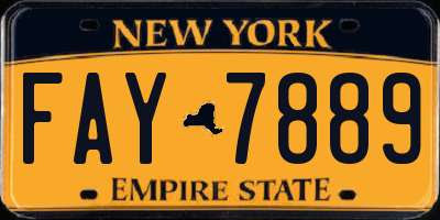 NY license plate FAY7889