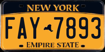 NY license plate FAY7893