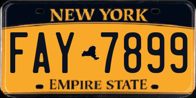 NY license plate FAY7899