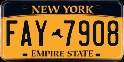 NY license plate FAY7908