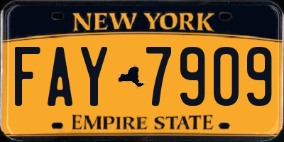 NY license plate FAY7909