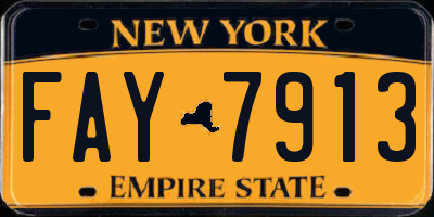 NY license plate FAY7913