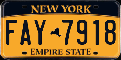 NY license plate FAY7918