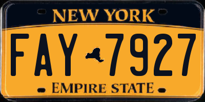 NY license plate FAY7927