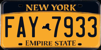 NY license plate FAY7933