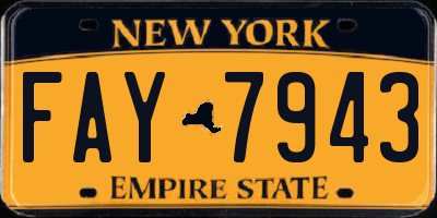 NY license plate FAY7943