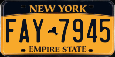 NY license plate FAY7945