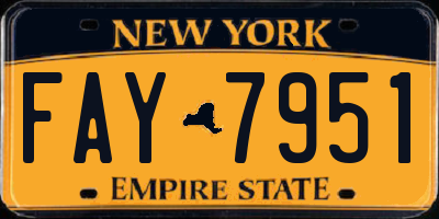 NY license plate FAY7951