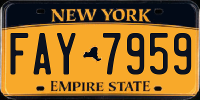 NY license plate FAY7959