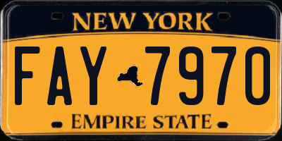 NY license plate FAY7970