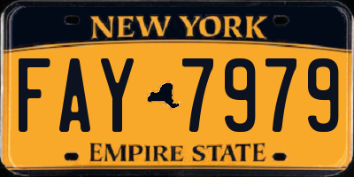 NY license plate FAY7979