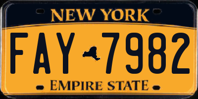 NY license plate FAY7982