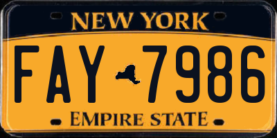 NY license plate FAY7986