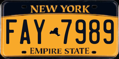 NY license plate FAY7989