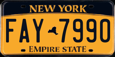 NY license plate FAY7990