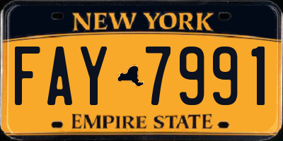 NY license plate FAY7991