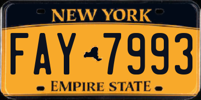 NY license plate FAY7993