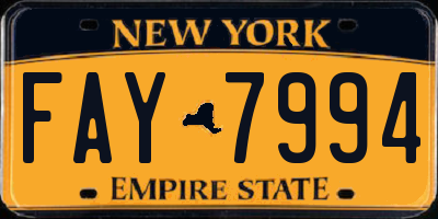 NY license plate FAY7994