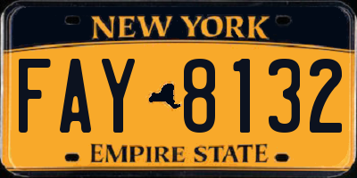 NY license plate FAY8132