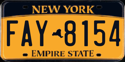 NY license plate FAY8154