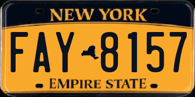 NY license plate FAY8157