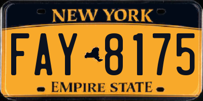 NY license plate FAY8175
