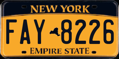 NY license plate FAY8226