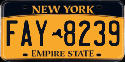 NY license plate FAY8239