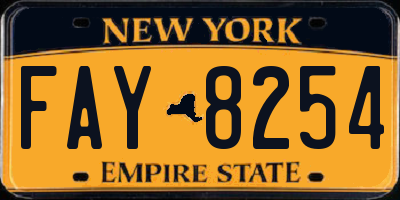 NY license plate FAY8254