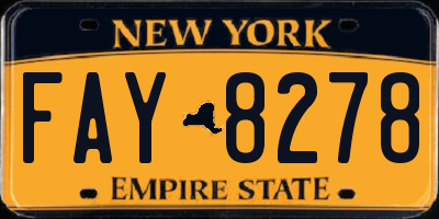 NY license plate FAY8278