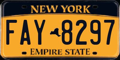 NY license plate FAY8297