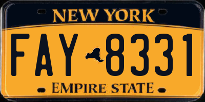 NY license plate FAY8331
