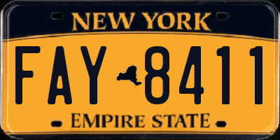 NY license plate FAY8411