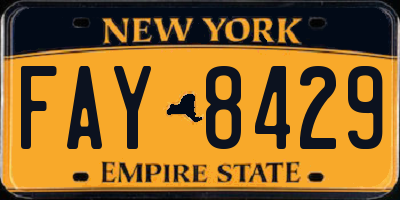 NY license plate FAY8429