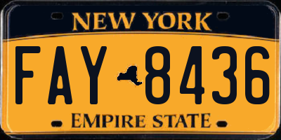 NY license plate FAY8436