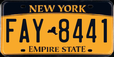 NY license plate FAY8441