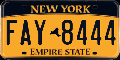 NY license plate FAY8444