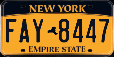 NY license plate FAY8447