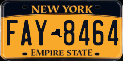 NY license plate FAY8464