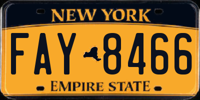 NY license plate FAY8466