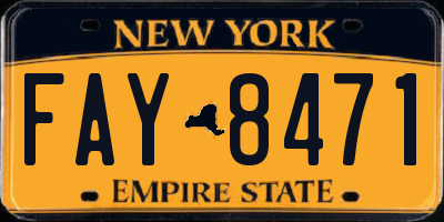NY license plate FAY8471