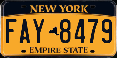 NY license plate FAY8479
