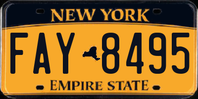 NY license plate FAY8495