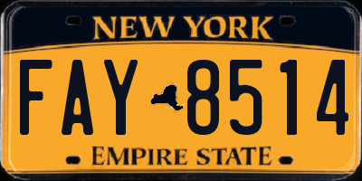 NY license plate FAY8514