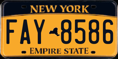 NY license plate FAY8586